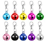 Matwsec 10 Pcs Small Dog Bells for Collar, 1.30 Inch Mini Pet Bell for Dog Cat Collar, Glossy Anti-Lost Training Bell for Puppy Kitten Collars Pendant Accessories (Multicolored)