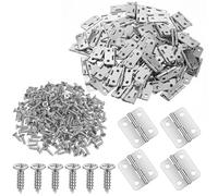 Matwsec 100 Sets Small Hinges, 19 X 16 mm Metal Replacement Drawer Hinge with Screws, 180 Degree Rotation Mini Hinges for Wooden Box Crafts Jewelry Box Chest Cabinet DIY (with 400 Tiny Screws)