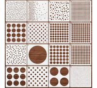 Matwsec 16 Pcs Circle Stencil, Reusable Circle Template for Painting, Small Dots Painting Stencils, Round Geometric Art Stencil for Drafting Wood Furniture Pillow Wall Scrapbook Card DIY Crafts
