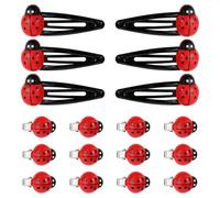 Matwsec 18 PCS Ladybug Hair Clips Fun Animal Hair Clips Ladybird Hairs Clip | Bug Hair Clips Ladybug Jewelry 2 Sizes Little Hair Clips for Women Girls Teens Back to School Halloween Cosplay Themed Party