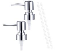 Matwsec 2 Pack Soap Pump Replacement Silver Soap Dispenser Pump Replacement Lotion Pumps Lotion Regular Mouth Plastic 28/400 Neck Shampoo Bottles