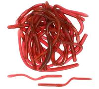 Matwsec 20 Pcs Fake Worms Soft Lure Trout Worm Earthworm 7.09 In Faux Lifelike Stretchy Rubber Earthworms Trick Toy Fishing Lures Baits for Halloween Sensory Bin April Fool's Day Party