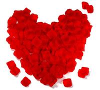 Matwsec 2000 Pcs Red Rose Petals, Fake Rose Petals for Bedroom, Artificial Rose Flowers for Marry Me, Proposal, Anniversary, Valentine's Day, Wedding Table Decor