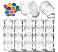 Matwsec 20PCS Empty Paint Pots with Lids, 10ml Clear Mini Paint Cups, Plastic Small Storage Containers with Lids for DIY Craft, Painting, Nail Art, Beads Classrooms, Schools and Art Festivals