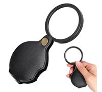 Matwsec 20X Pocket Magnifier, Small Pocket Magnifying Glass, Rotating and Folding Magnifying Glass for Seniors Student Reading, Inspection, Coin, Jewelry or Exploring (Black, Boxed)