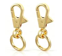 Matwsec 2PCS Gold Keychain Clip Swivel Clasp Metal Lobster Claw Clasps for Keychains Making Jewelry Clasps DIY Keyring Crafts Supplies Bag Accessories