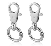 Matwsec 2PCS Silver Keychain Clip Swivel Clasp Metal Lobster Claw Clasps for Keychains Making Jewelry Clasps DIY Keyring Crafts Supplies Bag Accessories
