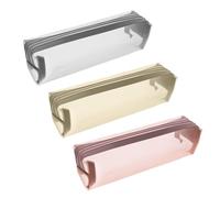 Matwsec 3 Pcs Mesh Makeup Brush Bag Clear Mesh Pouch with Zipper Portable Small Makeup Bag Travel Zipper Make up Brush Pouch Triangular Cosmetic Bags for Home Office Travel Accessories Organizer