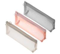 Matwsec 3 Pcs Small Makeup Bag for Handbag, Clear Mesh Pencil Pouch with Zipper, Portable Makeup Pouch, Travel Makeup Brush Bag Cosmetic Bags for Home Office Travel Accessories Organizer