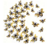 Matwsec 36 Pcs 3D Bee Stickers, 2 Size Double Layer Honey Bee Wall Wall Stickers, Glitter Bumble Bees Decals, Bee Decorations for Home, Party, Classroom, Outdoor Themed Party Decorations Supplies