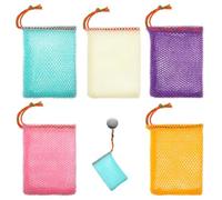 Matwsec 5 Pack Soap Net Bag for Bar Soap, Exfoliating Mesh Shower Foaming Bag with Drawstring, Reusable Soap Savers for Soap Bar