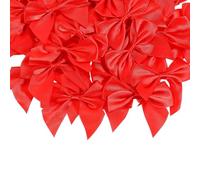 Matwsec 50PCS Red Bows for Gift Wrapping 7cm/2.76inch Red Christmas Tree Bows Satin Ribbon for Crafts Birthday Wedding Party Baby Shower Christmas Trees