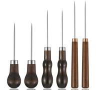 Matwsec 6 Pcs Bradawl Tool, Gourd Shape Handle Leather Awl Tool, Awl for Sewing, Marking, Stitching, Punching Bookbinding, Crafts Wood, Shoe Repair Craft