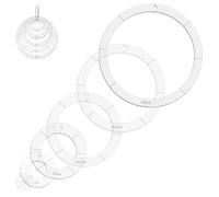Matwsec 6 Pcs Circle Templates, 1/2/3/4/5/6 Inch Acrylic Circle Quilting Templates, Transparent Quilting Stencils with Binder Hinged Rings, Round Sewing Stencils for Patchwork DIY Crafts Scrapbooking