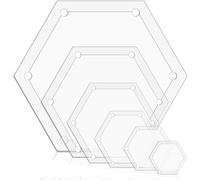 Matwsec 6PCS Hexagon Quilting Templates 1" 1.5" 2" 3" 4" 5" for DIY Patchwork Sewing Crafts Quilt Shapes Cutting Dressmaking Fabric Design Work