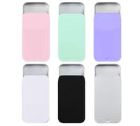 Matwsec 6PCS Mini Metal Tin Box, Slide Top Tin Box Containers Rectangular 2.36×1.34×0.43in Small Empty Container for Candies Jewelry Crafts Pills Survival Kit 6 Colors
