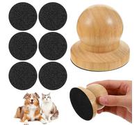 Matwsec Wooden Dog Nail File, 1 Pc Dog Scratch Board for Nails with 6 Pcs Replaceable Sandpaper, Silent Grooming Tool for Puppies and Dogs, Gentle Filing without Noise (Brown, Boxed)