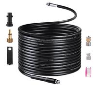 MATXREE 15M High Pressure Washer Drain Pipe Hose Cleaning Kit with Jet Nozzle and Rotating Jet Nozzle, Sewer Jetter Kit for Karcher K2 K3 K4 K5 K6 K7 Series & LAVOR Pressure Washer,180 Bar