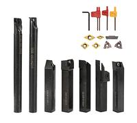 Matybobe 16mm Shank 7PCS with Carbide Insert Wrench DIY Set Metal Steel Lathe Boring Bar Holder Turning Tool