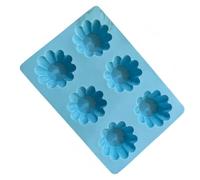 Matybobe 6 Cavity Silicone Baking Mold for Cupcakes Safe Reliable Easy to Clean Fluted Cake Pan for DIY Desserts Blue 25.5x18x3.5cm 2 Pcs