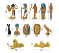 Matybobe Ancient Egypt God Goddess Figurines Set PVC Miniature Statues Home Office Decorations (BL-1136 Ancient Egypt)