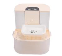 Matybobe Automatic Water Dispenser 4800mAh Battery Cat Water Fountain, Quiet Ceramic Bowl, Remote Control, Separate Water, Intelligent Heating, 4.5L Capacity, Peace of Mind (Cream White)