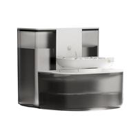 Matybobe Automatic Water Dispenser 4800mAh Battery Cat Water Fountain, Quiet Ceramic Bowl, Remote Control, Separate Water, Intelligent Heating, 4.5L Capacity, Peace of Mind (White)