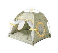 Matybobe Cat Tent House Portable Foldable Ventilated Semi Enclosed for Cats and Dogs Polyester 1 Unit (Fruit Green Flowers)