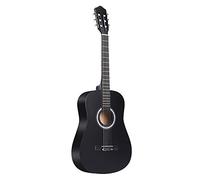 Matybobe CLASSIC ACOUSTIC GUITAR WOODEN 6 STRINGS SMOOTH TONE PLAYING ROCK & BLUES EASY CONTROL BEGINNERS STUDENTS (Black)