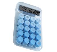 Matybobe Cute Clear Desktop Calculator Simple Basic with Large Buttons for Students and Office, Transparent Lightweight Portable (Blue)