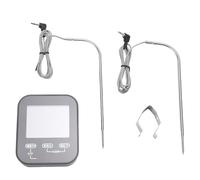 Matybobe Digital Meat Thermometer 2 Probe Meat Thermometer Dual Probe Food RF Wireless 7 Preset Meats High Low Alarm with Stainless Steel Probes for Oven (Black)