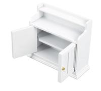 Matybobe Dollhouse Wall Cupboard Lifelike Birch Wood Storage Solution for Miniature Living Spaces (White)