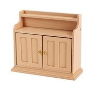 Matybobe Dollhouse Wall Cupboard Lifelike Birch Wood Storage Solution for Miniature Living Spaces (Wood Color)