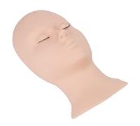 Matybobe Eyelash Extension Mannequin Head High Simulation Silicone with Detachable Eyelids for Training Beginners and Beauty Schools 28 X 14.5 X 10cm (Double eyelids pink)