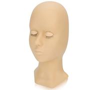 Matybobe Eyelash Extension Mannequin Head High Simulation Silicone with Detachable Eyelids for Training Beginners and Beauty Schools 28 X 14.5 X 10cm (Eye skin color)
