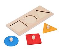 Matybobe Geometric Shape Puzzle Shape Sorting Board Geometric Matching Board Wooden Matching Color Cognition Toy with Hand Eye Coordination Visual Perceptio (tricolor panels)