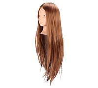 Matybobe Hair Training Mannequin Head with Large Volume Light Brown Hair for Cosmetology Practice, Perfect for Styling and Braiding, Made of Durable High Temperature Fiber