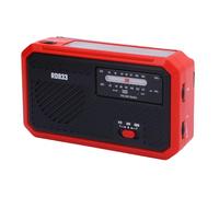 Matybobe Hand Crank Emergency Radio Multifunctional LED Brightness Flashlight Portable Solar Hand Crank AM FM Radio for Outdoor Adventures (Red)