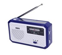 Matybobe Hand Crank Emergency Radio Multifunctional LED Brightness Flashlight Portable Solar Hand Crank AM FM Radio for Outdoor Adventures (Blue)