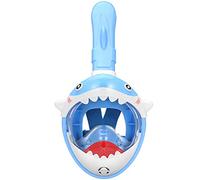 Matybobe Kids Full Face Snorkel Mask, Breathable with Dry-Top System, Optimal 180-Degree for Underwater Adventures, Made of Foldable Silicone Material (Blue)