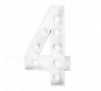 Matybobe Number 4 LED Light Sign for Wedding Anniversary Decoration, Warm