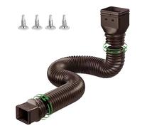 Matybobe Rain Gutter Downspout Extensions Flexible Down Spout Drain Extender with 3x4in and 2x3in Connectors Extendable from 21 to 60 Inches Screws for Included