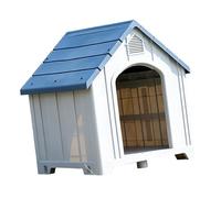 Matybobe Rainproof Plastic Dog House Stable Elevated Design for Indoor Outdoor Small Spaces for Medium Large Dogs (Sky Blue)