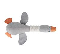 Matybobe Squeaky Goose Dog Chew Toy Funny Design Durable Interactive Toys for Dogs Cats Cotton and Linen 1 Unit (Milky White)