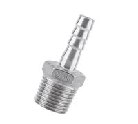 Matybobe Stainless Steel Barb Hose Fitting BSP Male Thread 1/2" X 15mm | 304 Stainless Steel Barb Adapter, Rustproof Straight Through Connector for Air Pipe, Fuel Pipe and Water Pipe, Secure Hose