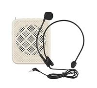 Matybobe Voice Amplifier Portable Megaphone PA System with Wired Headset Microphone MP3 AUX Input Amplifier for Teacher Tour Guide Speaker Rechargeable (White)