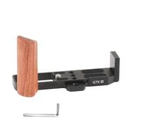 Matybobe Wooden Hand Grip with Arrow Storage Case Baseplate, Luxurious Design, Tool-Free Battery Access, for Content Creators, Aluminum Alloy + Rosewood, 4.33 X 2.42 X 1.46in (Black)
