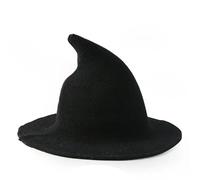 Matybobe Wool Witch Hat Classic Design Wide Brim Pointed Top for Cosplay