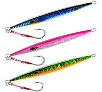 Matymats Fishing Spoons, Sea Fishing Lures, Saltwater Fishing Jigs with Assist Hook, Mackerel Lures, Sea Bass Lures, Fishing Spinners, Boat Fishing Lures for Salmon Tuna Bass Kingfish