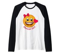 Matzah Girl Afikoman Happy Passover Pesach Jewish Girls Raglan Baseball Tee